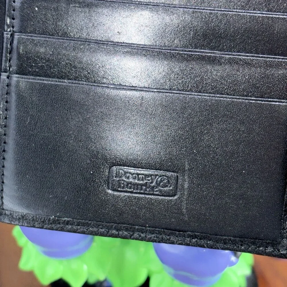 Vintage Dooney & Bourke Wallet Womens Black Leather Bifold Coin Purse Made USA